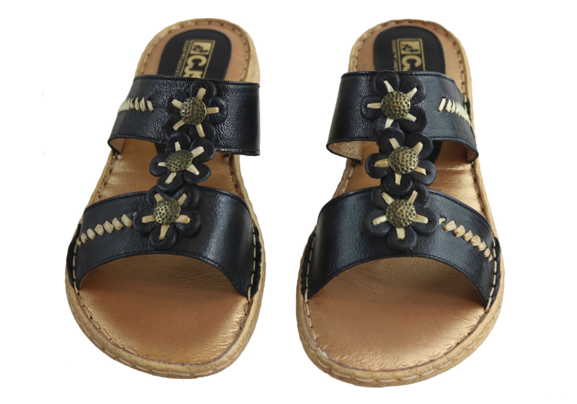 Country Jacks C391 Women's Comfort Sandals - Italian Made Leather Summer Sandals for Walking, Travel & Beach Vacations
