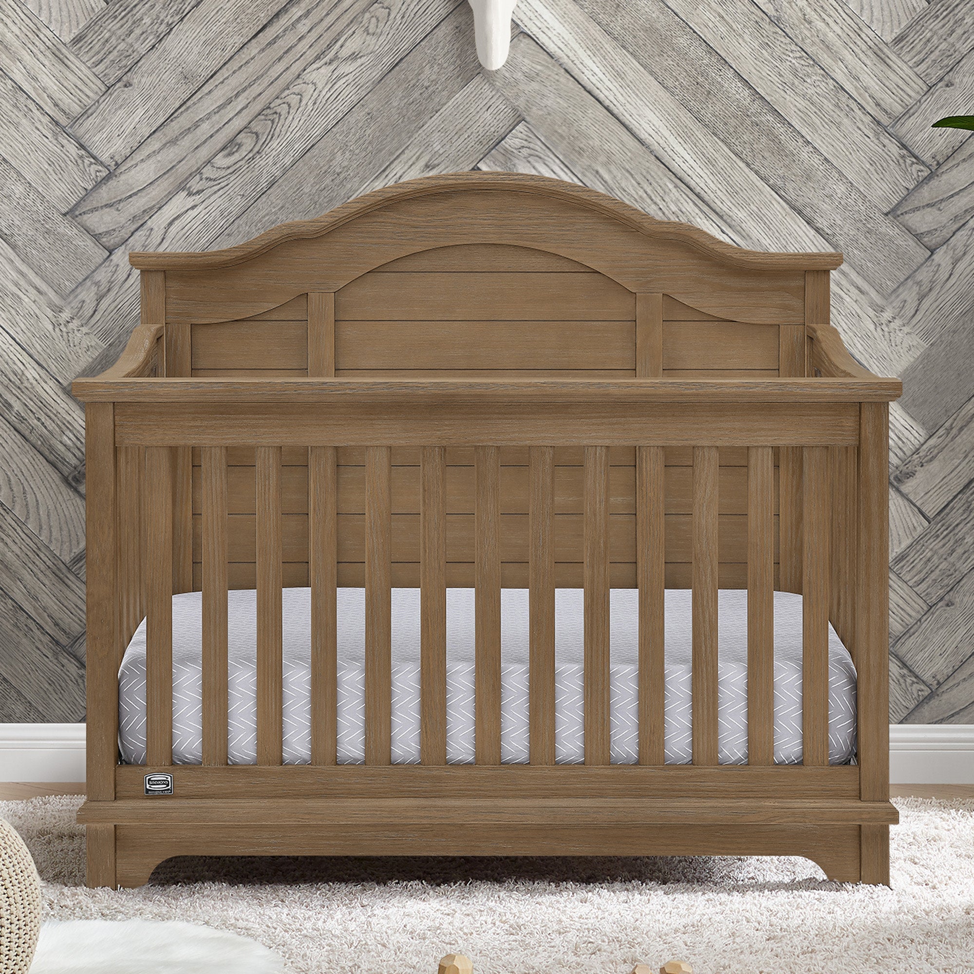 Asher 6-in-1 Convertible Baby Crib - White Nursery Furniture for Newborn to Toddler Bed | Perfect for Modern Nursery, Bedroom & Daycare Use