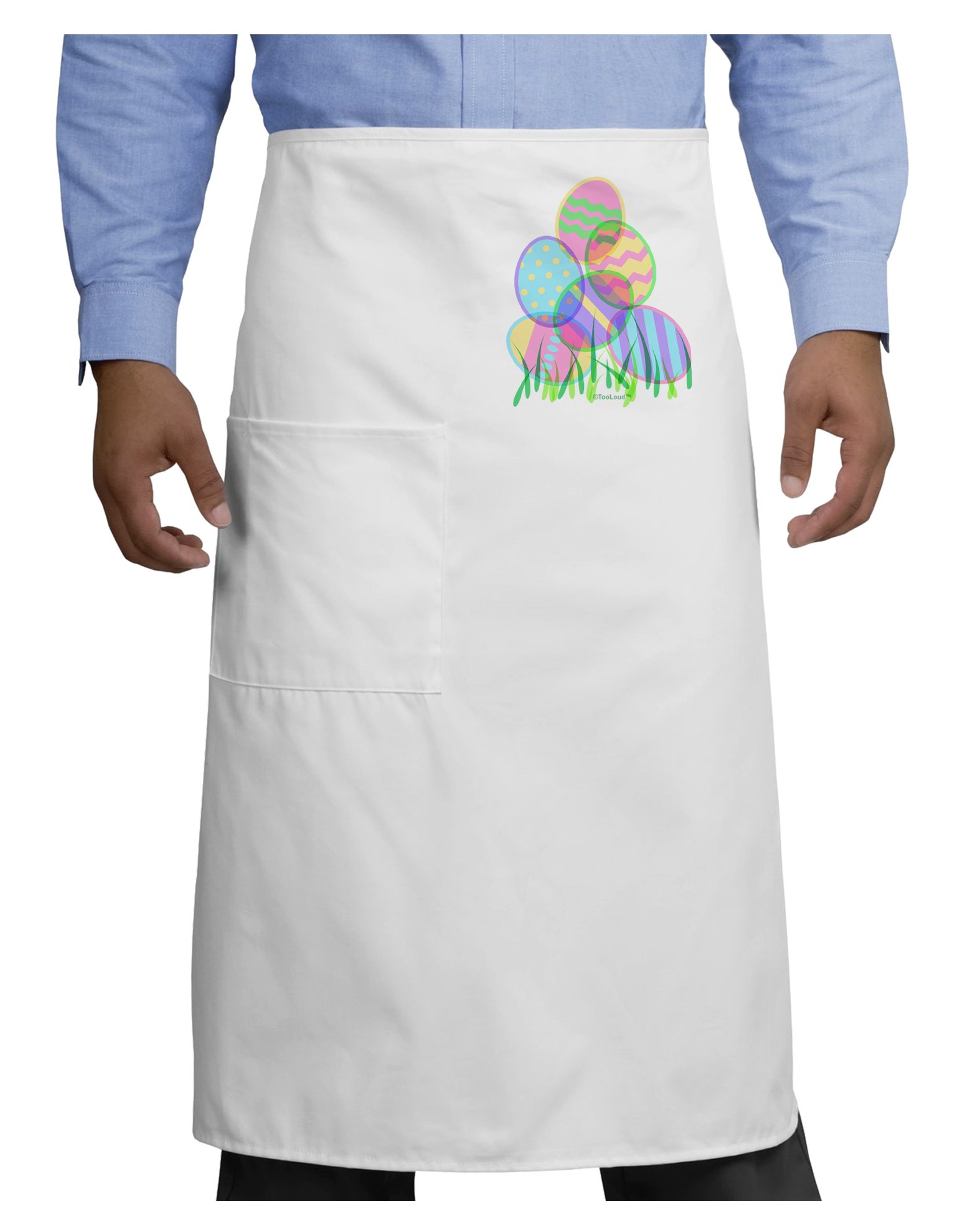 TooLoud Gel Look Easter Eggs Adult Bistro Apron - Stylish Kitchen Apron for Cooking, Baking & Hosting - Perfect for Easter Celebrations, Holiday Parties & Home Entertaining