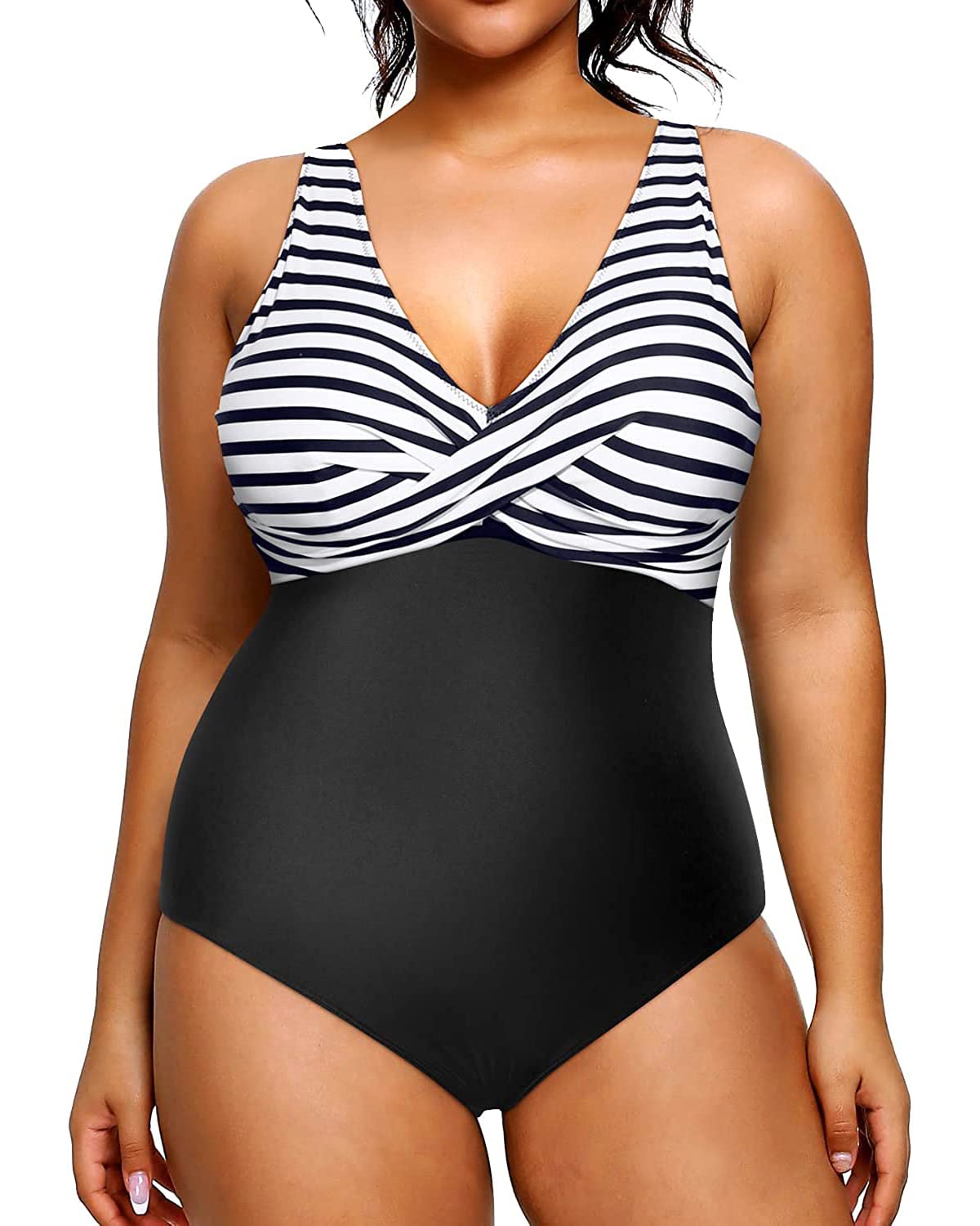 Yonique Plus Size Swimwear for Women - Tummy Control One Piece Bathing Suit for Beach & Pool
