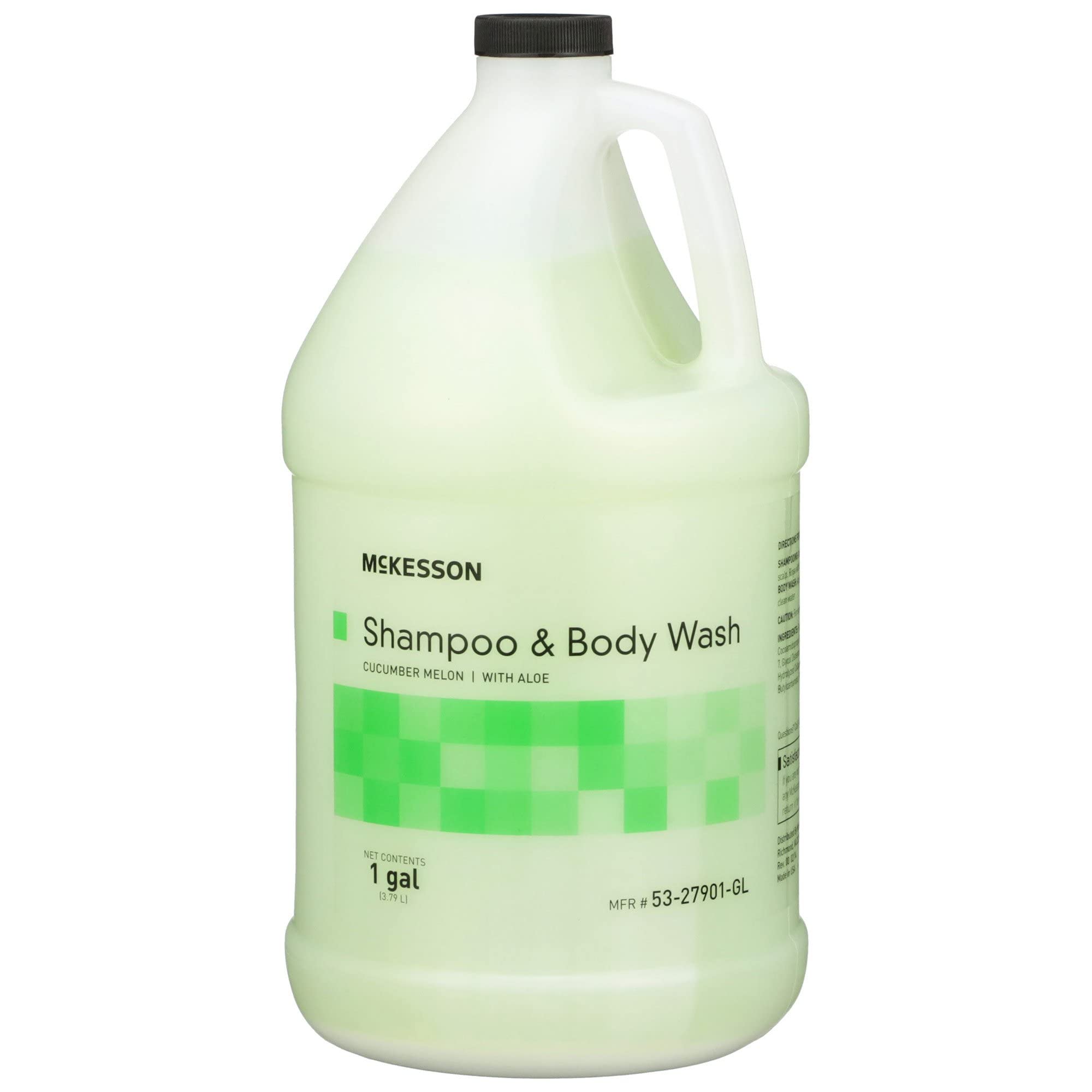 McKesson Aloe Vera Body Wash & Shampoo - Cucumber Melon Scent, 1 Gallon Bulk Pack (4 Count) | Gentle Cleansing for Sensitive Skin, Ideal for Hospitals, Gyms & Home Use