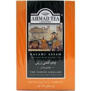 Premium Ahmad Tea Kalami Assam Loose Leaf Black Tea - 1 lb (454g) Pack of 12 - Rich & Malty Flavor for Breakfast, Afternoon Tea, or Iced Tea Brewing