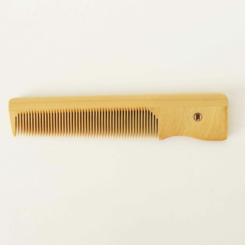 Handmade Kyoto Japanese Akane Madder Wood Comb with Chirimen Crepe Fabric Case - Traditional Hair Accessory for Women, Bridal, Cosplay & Kimono Styling