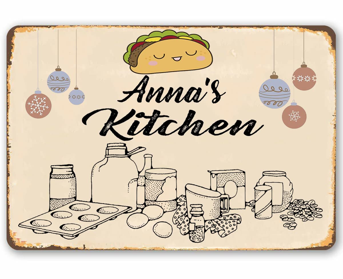 Lolostar Personalized Kitchen Sign - Farmhouse Wall Decor, Cute Kitchen Accessories & Door Sign - Perfect for Rustic Home, Wedding Gift, Housewarming Present