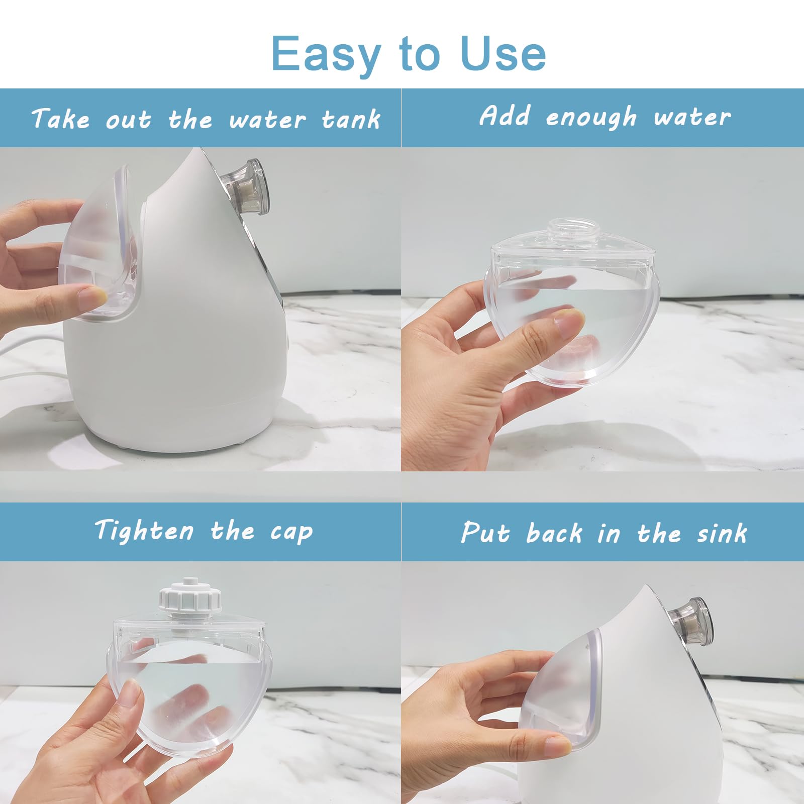 Kingsmile 3-in-1 Nano Facial Steamer with Aromatherapy - Adjustable Nozzle Warm Mist Humidifier for Deep Cleansing & Moisturizing | Perfect for Home Spa, Sinus Relief & Skincare Routine