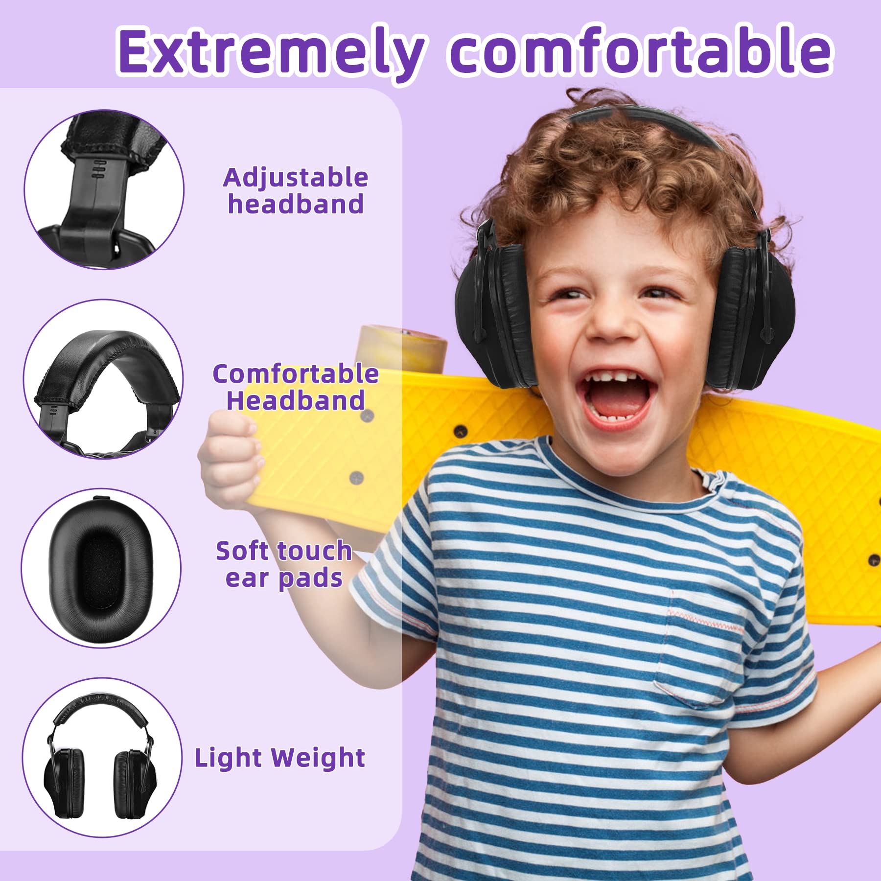 ZOHAN 030 Kids Noise Cancelling Headphones for Autism - Comfortable Ear Protection for Sensory Sensitive Children - Perfect for School, Travel, and Therapy Sessions