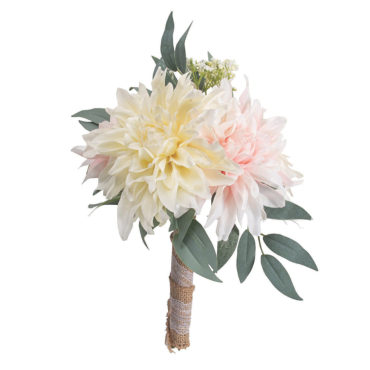 Fun Express Mixed Greenery Floral Bouquet - Artificial Flowers for Home Decor - 1 Piece - Perfect for Centerpieces, Wedding Decor & Table Arrangements