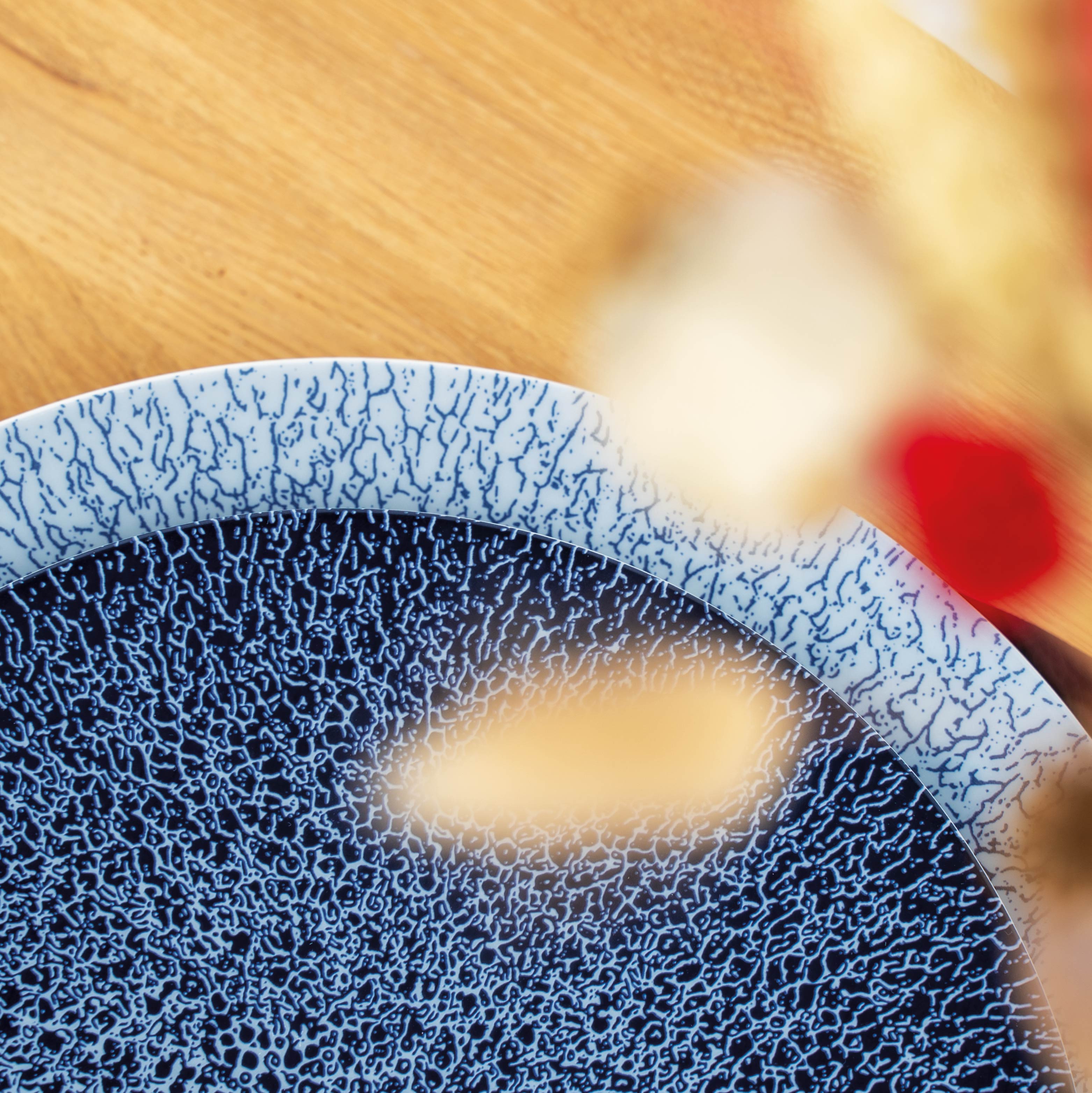 Premium Magnetic Porcelain Breakfast Plate - Ocean Blue Design - 22 cm - Perfect for Dining, Gifts & Home Decor