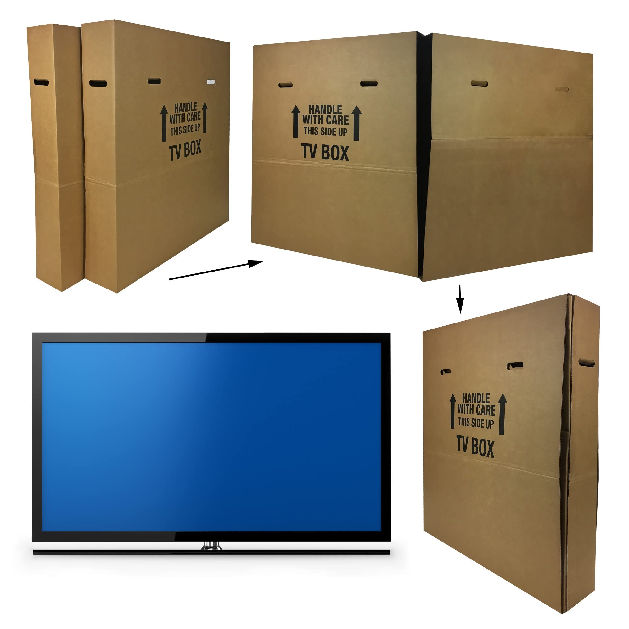 uBoxes TV Moving Boxes - 2 Pack Heavy Duty Television Shipping Boxes for Safe Transport | Perfect for Moving, Storage & Electronics Shipping