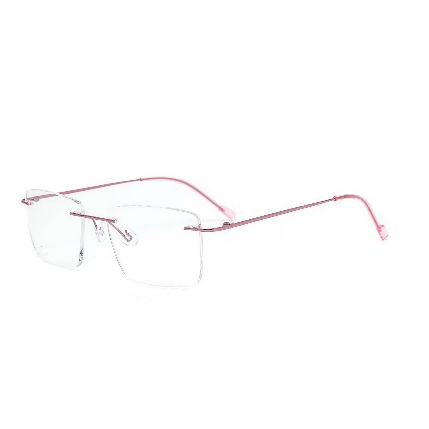Stylish Rectangle Rimless Glasses for Men & Women - Lightweight Frameless Eyewear with Clear Lenses for Office, Reading & Everyday Use