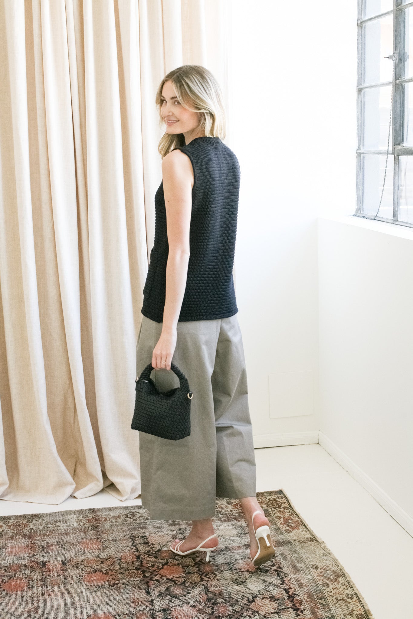 Wendy Women's Wide Leg Pants - Stone Wash High Waisted Casual Trousers for Work, Office & Everyday Wear