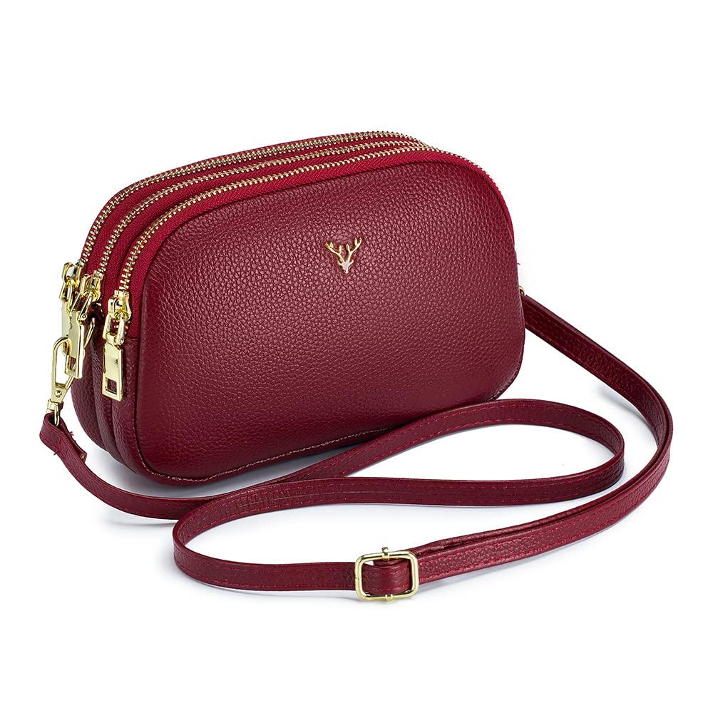 Genuine Leather Small Crossbody Bags for Women - Trendy Shoulder Handbag with Phone Pocket, Perfect for Everyday Use, Travel & Shopping