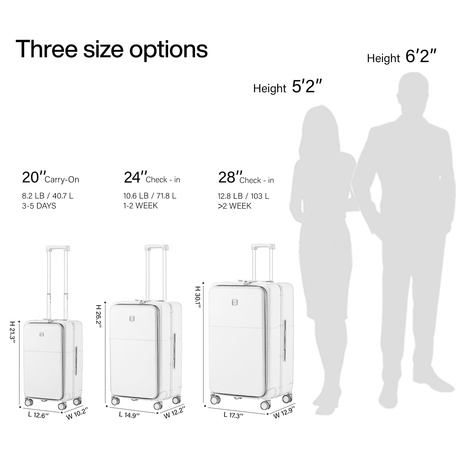 Hanke 20 Inch Carry On Luggage - Airline Approved Hard Shell Suitcase with TSA Lock, Spinner Wheels & Built-in Cup Holder (22x14x9 Inches) - Perfect for Business Travel & Weekend Getaways - Jet Black