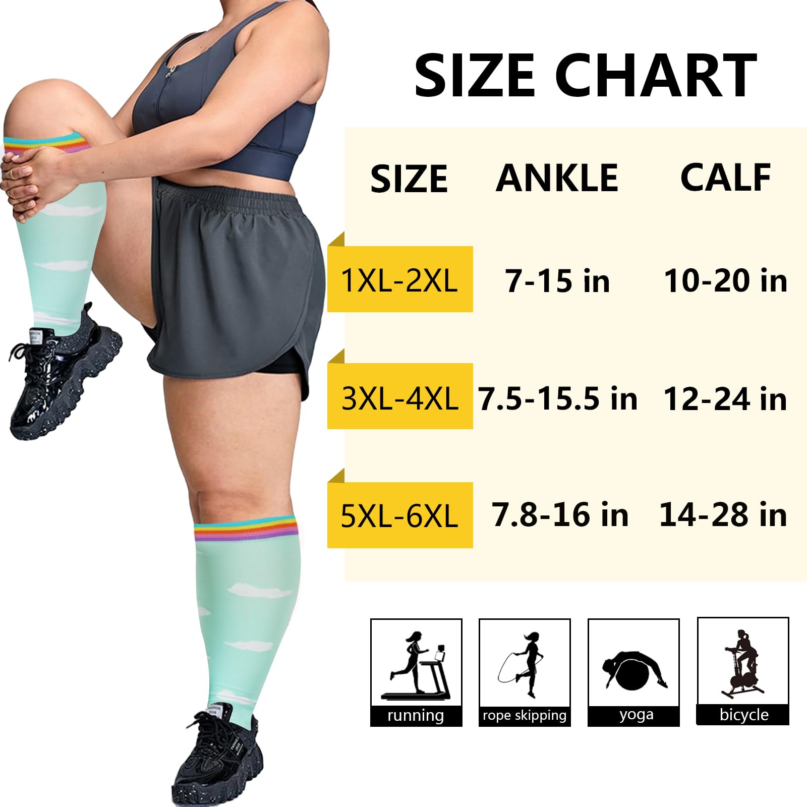 LOUSGUTA Open Toe Compression Socks 15-20 mmHg for Women & Men - Plus Size Toeless Knee High Support Socks for Wide Calf - Ideal for Travel, Running, Nursing & Varicose Vein Relief