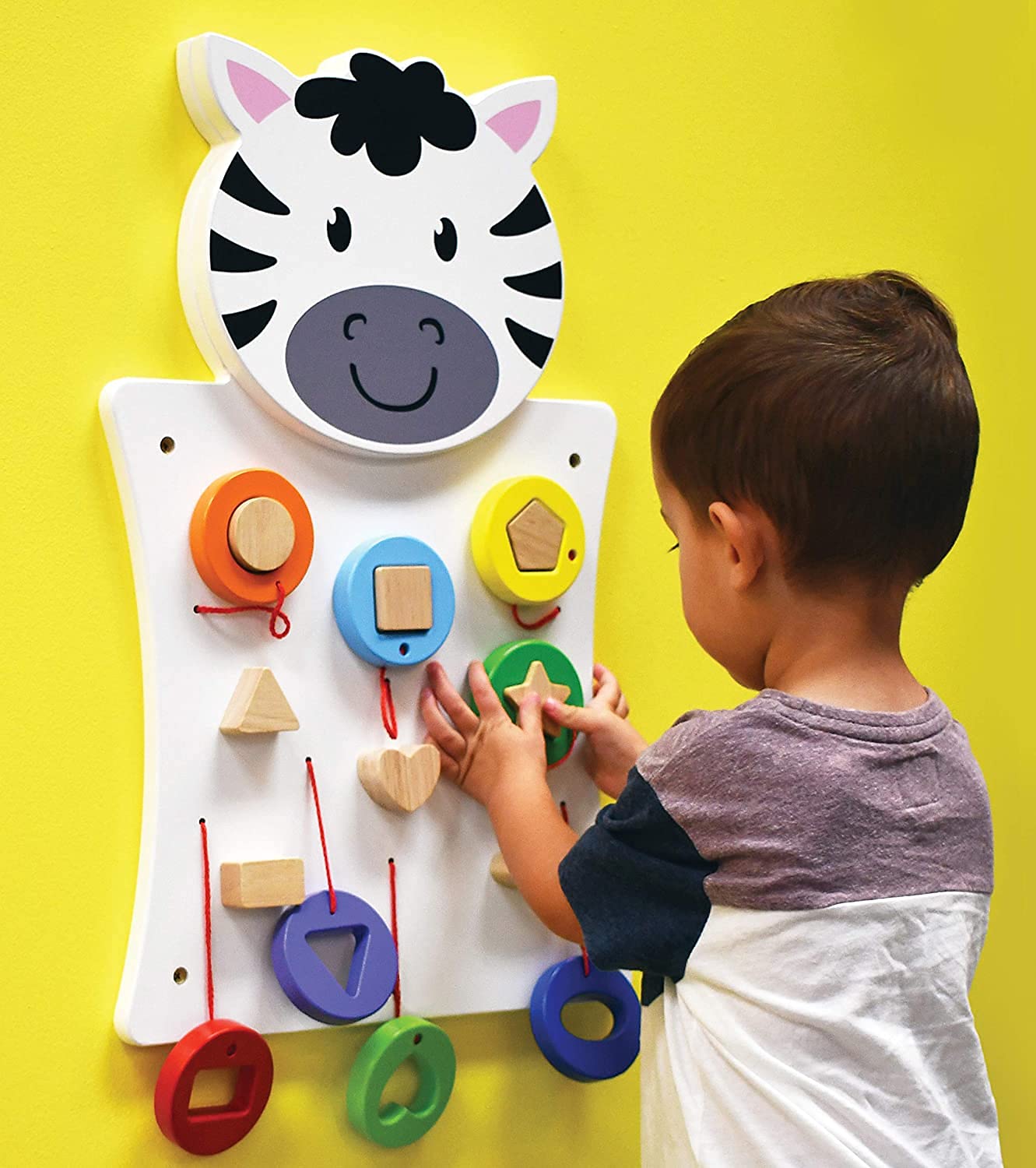 Viga Toys Wall Game - Zebra, 50681 - Fun Educational Activity for Kids' Rooms, Playrooms & Preschool Classrooms