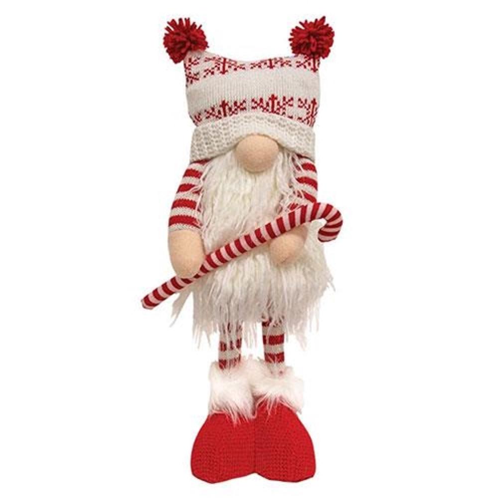 Festive Candy Cane Standing Gnome Christmas Decoration - Perfect for Holiday Home Decor, Yard Ornaments & Gift Giving