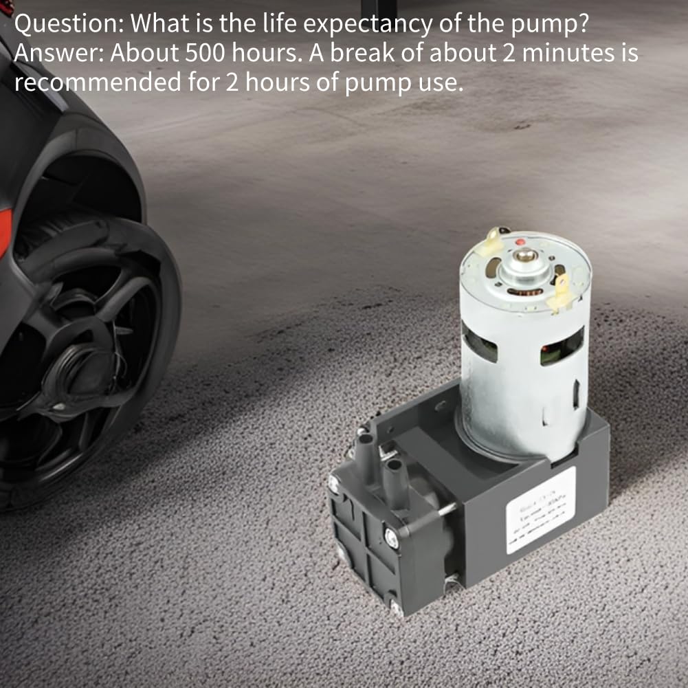 12V DC Mini Vacuum Pump - 42W Brushed Oilless Design, 85KPa 40L/min for HVAC, Medical Equipment, and DIY Projects