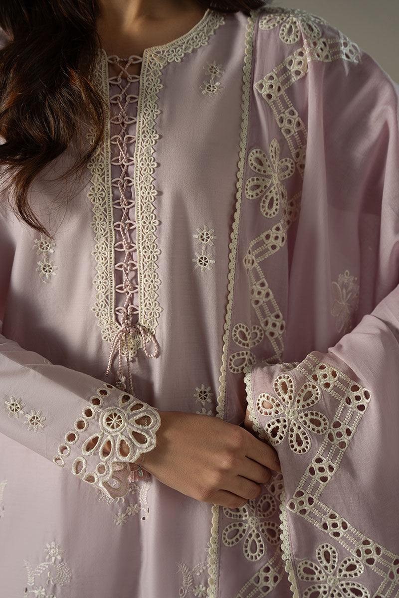 LILAC BLOOM 3-Piece Chikankari Suit Set - Hand Embroidered Floral Kurti with Dupatta & Pants - Traditional Indian Ethnic Wear for Women - Perfect for Weddings, Festivals & Special Occasions