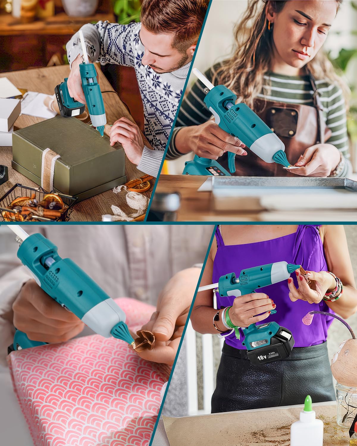 **Makita 18V LXT Cordless Hot Glue Gun Kit - 100W LED Digital Glue Gun with 10pcs 0.43