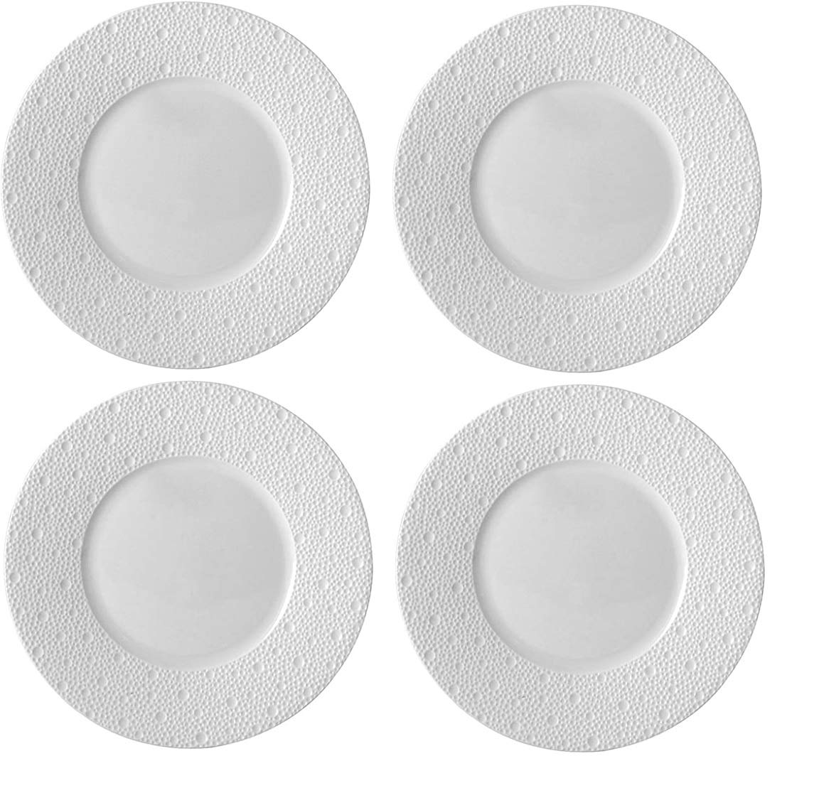 Bernardaud Ecume White Set of 4 Porcelain Salad Plates #0733-20250 - Elegant Dinnerware for Fine Dining & Entertaining