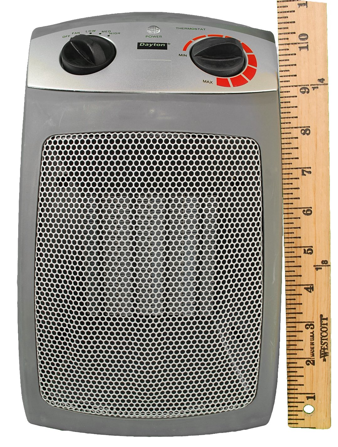 Dayton 1VNW9 Electric Space Heater with Safety Features - 1500W Portable Heater for Home, Office & Garage - Overheat Protection & Tip-Over Switch