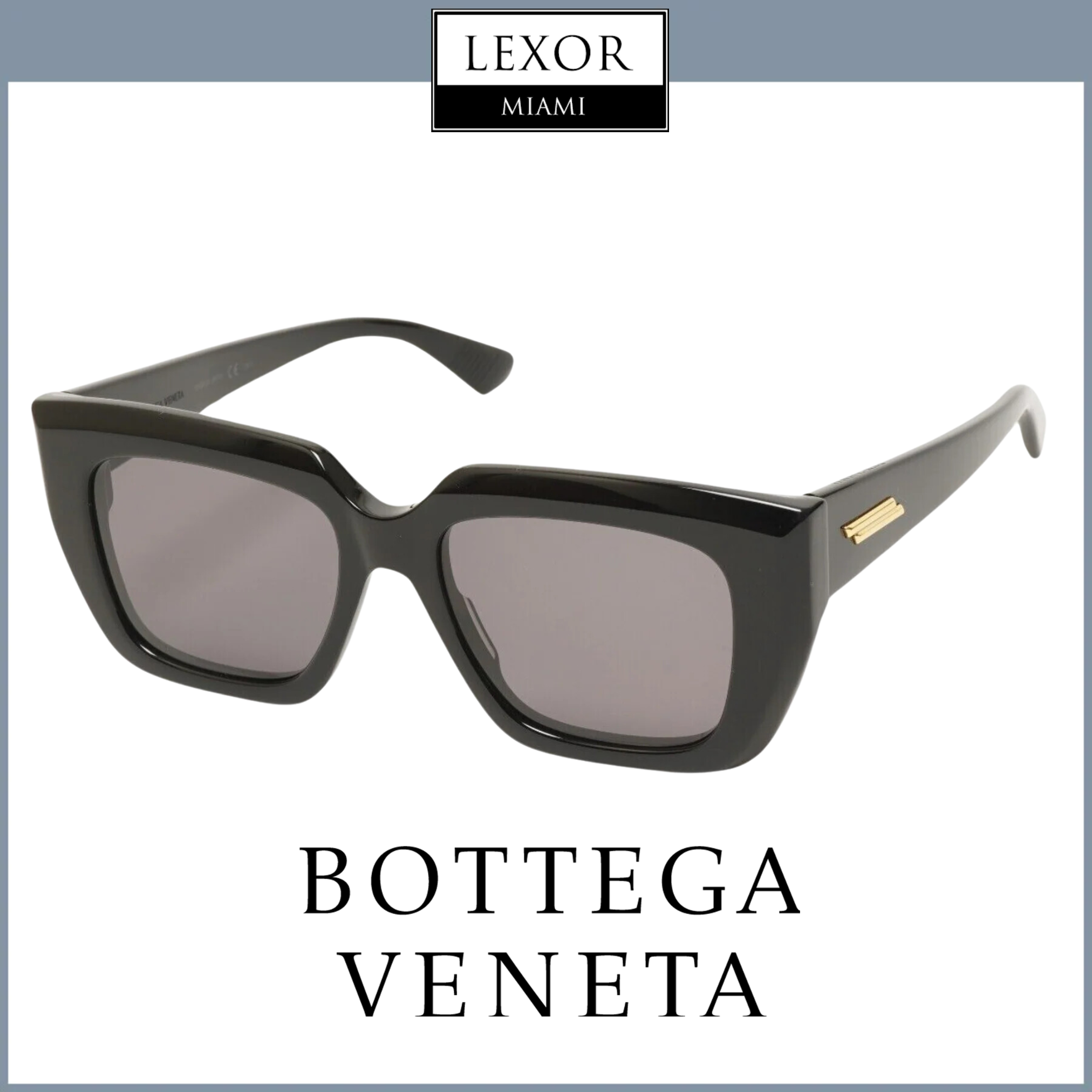 Bottega Veneta BV1030S 001 52mm Unisex Sunglasses - UV Protection, Polarized Lenses for Men & Women - Perfect for Driving, Beach & Outdoor Activities