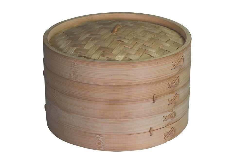 Avanti 10-Inch Bamboo Steamer Basket for Dumplings, Buns & Vegetables - Traditional Asian Cooking, Healthy Food Prep & Kitchen Essentials