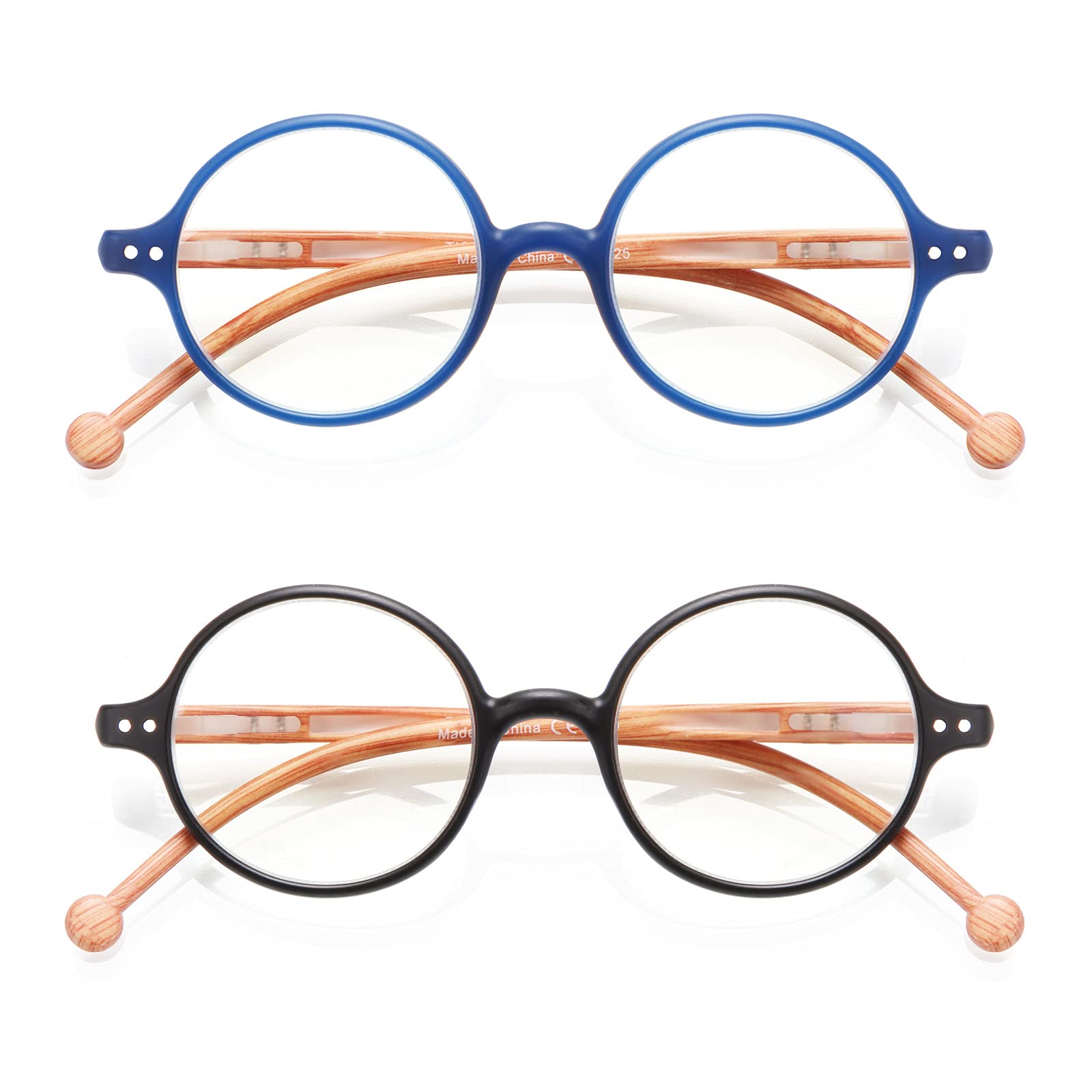 Blue Light Blocking Round Reading Glasses for Women & Men - Ultra Lightweight Unisex Circular Readers - Perfect for Computer Use, Reading & Screen Time Protection
