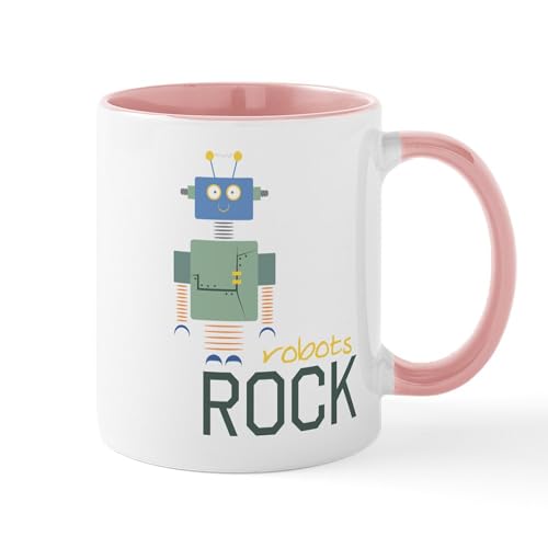 White/Pink Inside - Robots Rock Mug