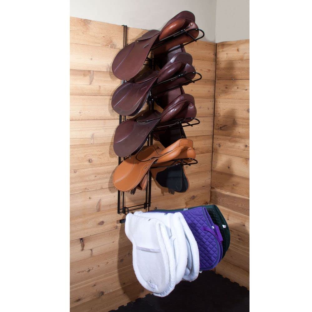 5-Tier Interchangeable Saddle Rack System for Horses - Heavy Duty Steel Tack Room Organizer with 5-Year Warranty | Customizable Storage Solution for Western, English & Trail Riding Equipment | Perfect for Barns, Stables & Equestrian Centers
