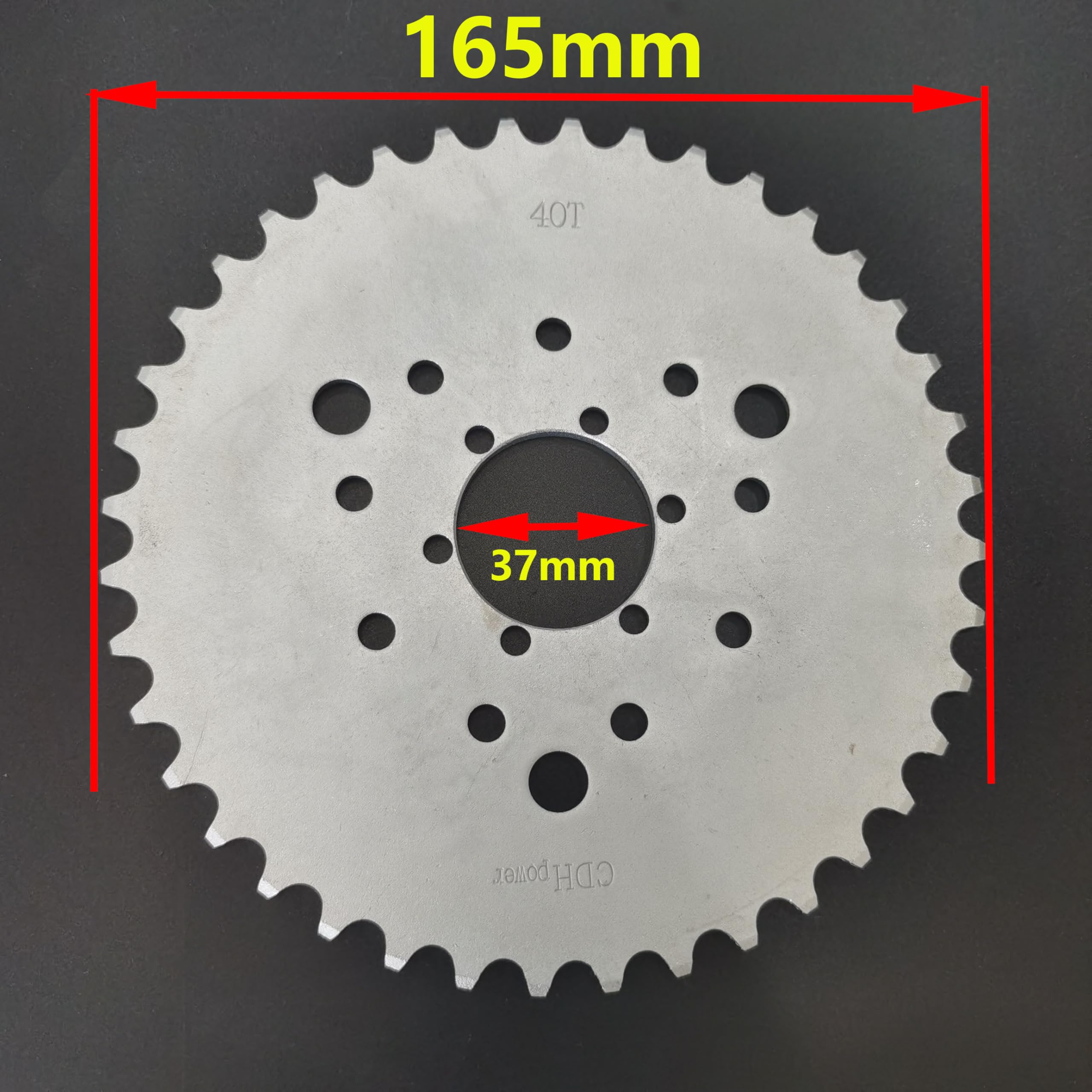 40T High Performance Motorized Bicycle Sprocket - Compatible with 2-Stroke & 4-Stroke Gas Engines - Durable 40 Teeth Steel Sprocket for DIY Bike Motor Kits - Perfect for Commuting, Off-Road & Urban Riding