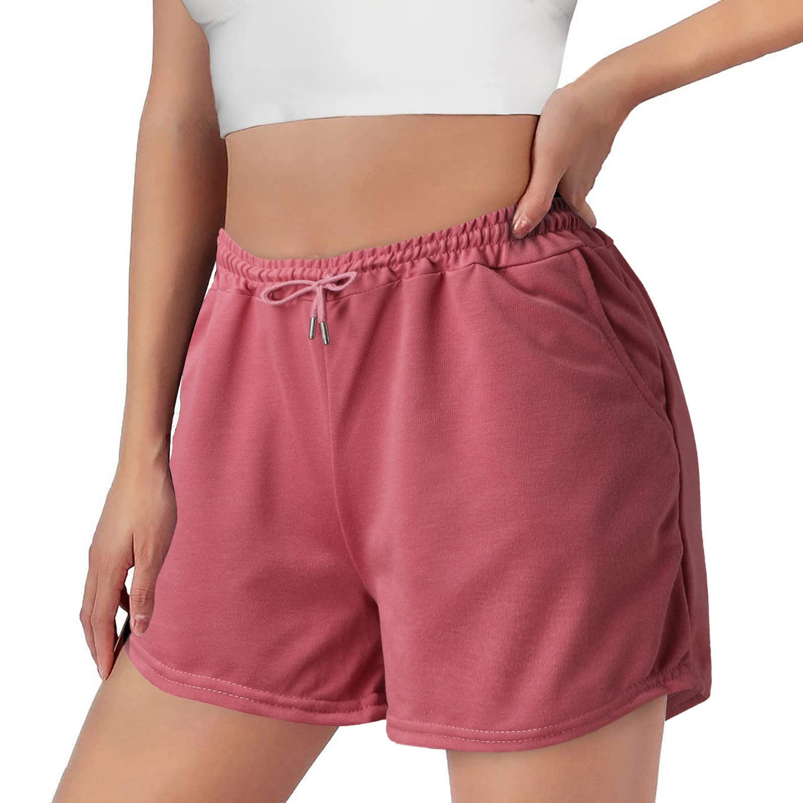 Women's Casual Summer Workout Yoga Athletic Sports Hiking Drawstring Shorts - Comfortable Silk Pajama Shorts for Women | Perfect for Yoga, Gym, Running, Travel & Lounge Wear
