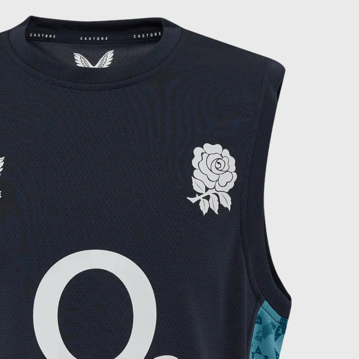 Castore England Rugby Men's Sleeveless Performance T-Shirt - Moisture Wicking Athletic Shirt for Rugby Training & Gym Workouts - Inkwell Blue