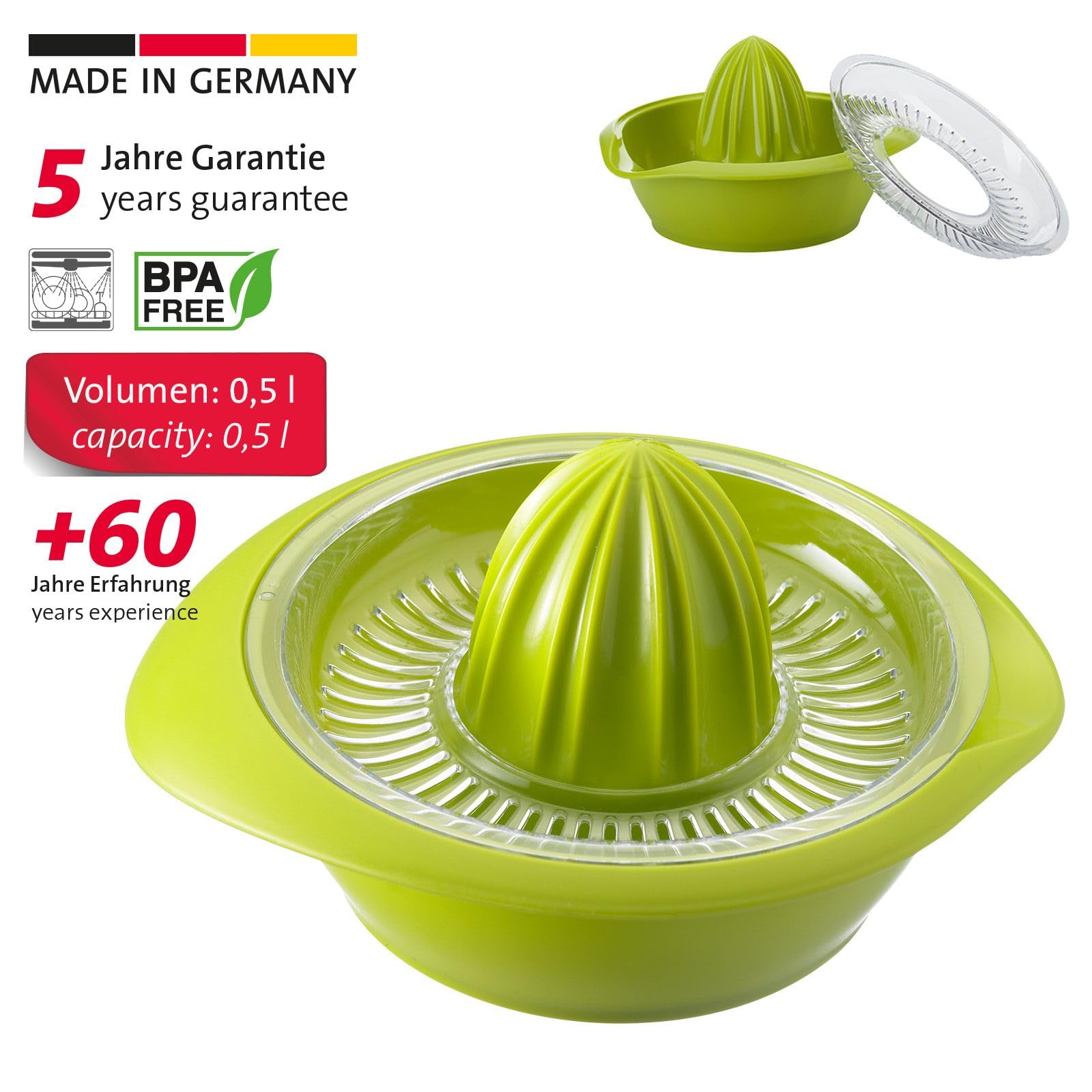 Westmark 3091227A Lemon and Orange Press Limetta - Apple Green Citrus Juicer for Fresh Juice - Perfect for Cocktails, Cooking & Healthy Drinks