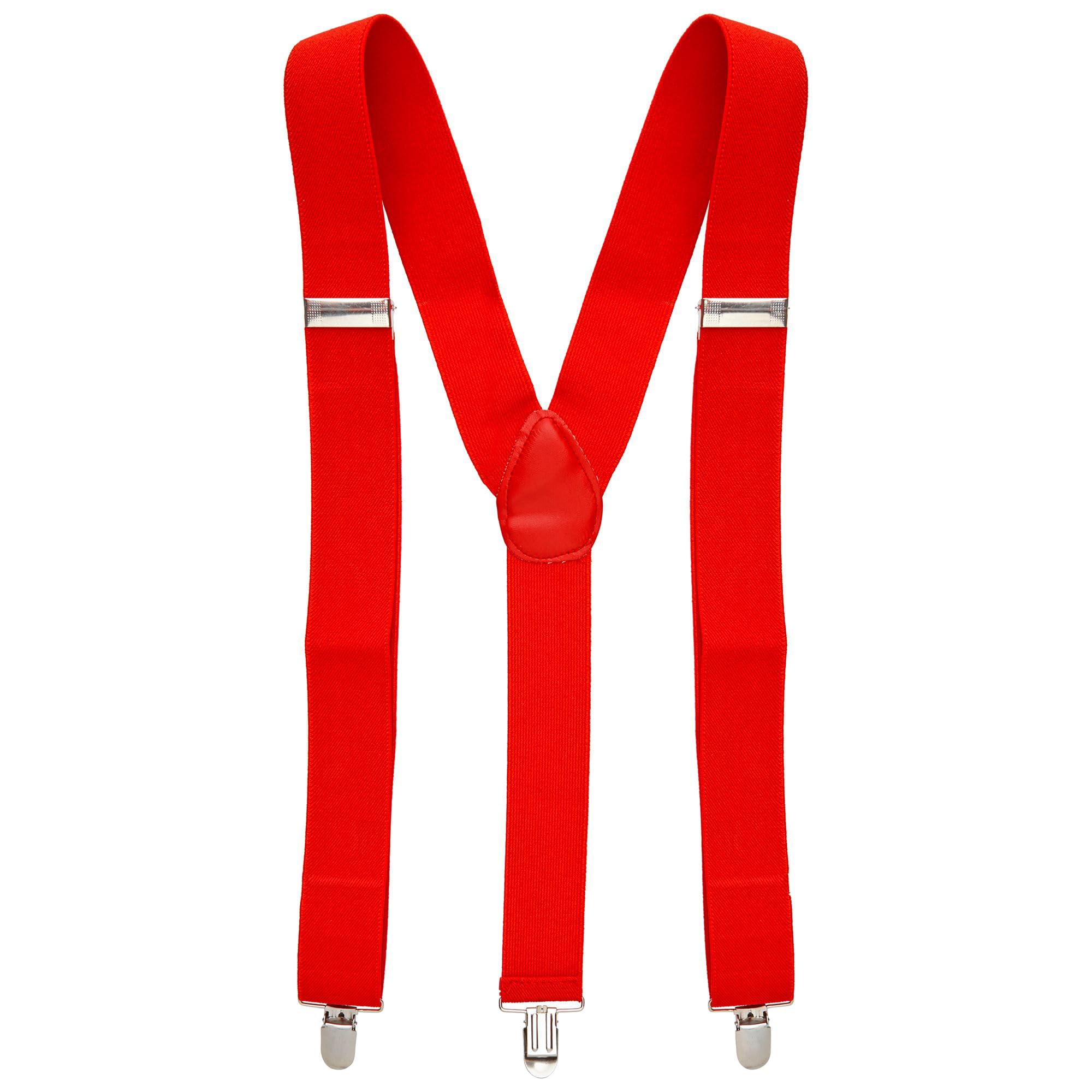 Stylish Red Braces Accessory for Fancy Dress & Cosplay - Perfect for Halloween, Costume Parties, and Theatrical Performances