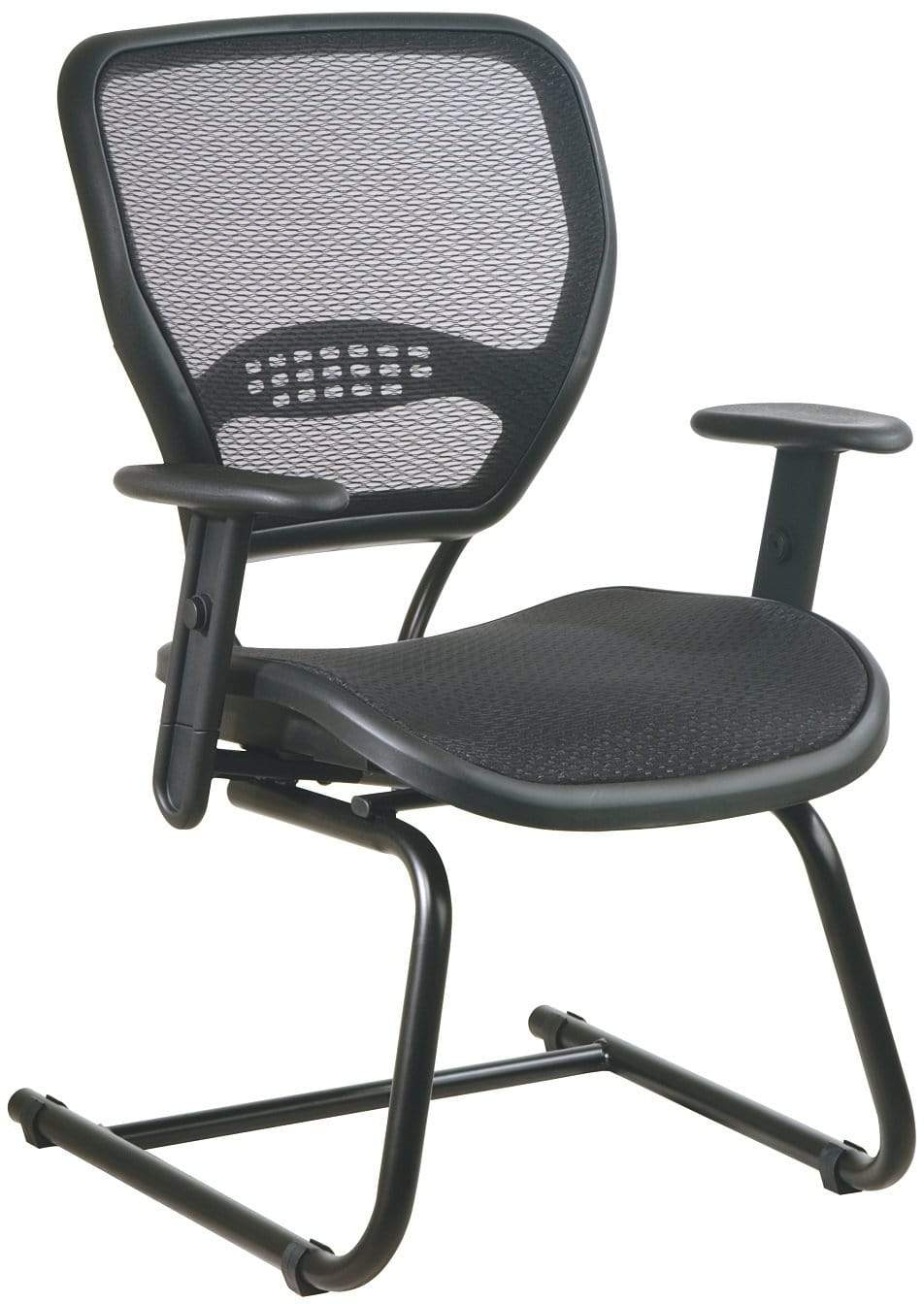 Office Star Space Seating® Deluxe Visitor Chair with AirGrid® Mesh Seat & Back - Ergonomic Office Guest Chair [5565] for Reception, Conference Rooms & Waiting Areas