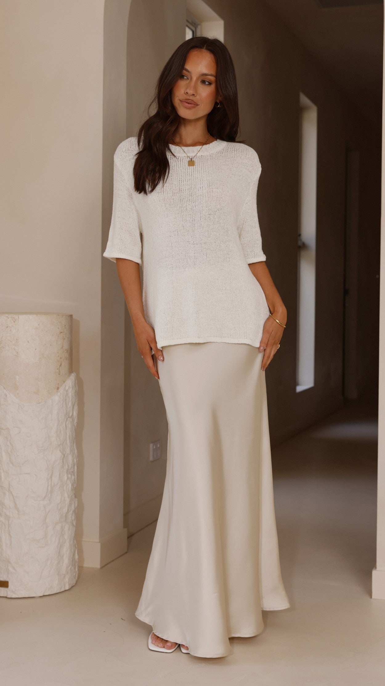 Amara Knit Top for Women - Soft & Comfortable White Sweater | Perfect for Casual Wear, Office & Date Night