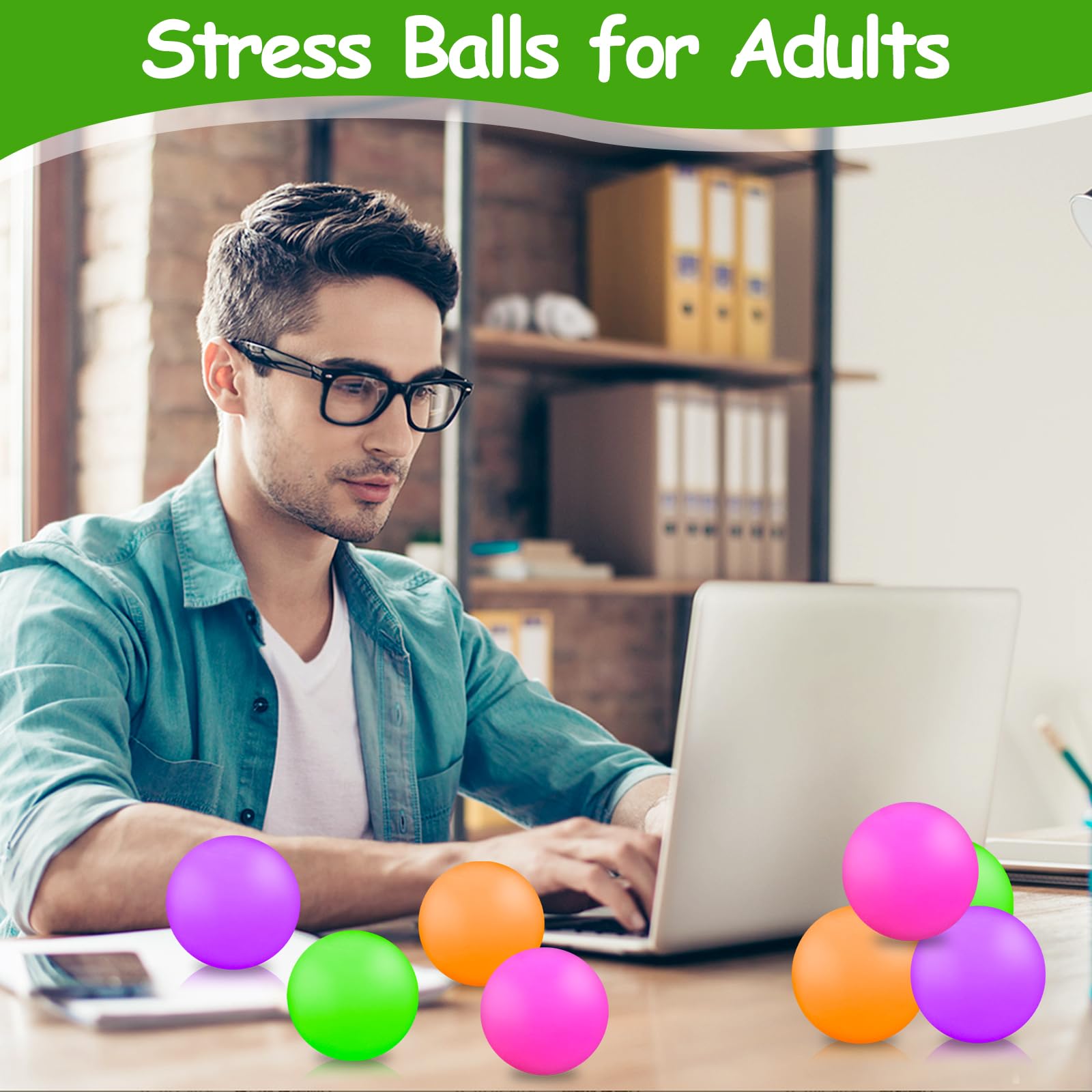 24 Pack Stress Relief Balls for Kids & Adults - Stretchy Fidget Sensory Toys for Anxiety Relief, Classroom Prizes, Party Favors - Perfect for Office, School, Home & Travel Stress Management