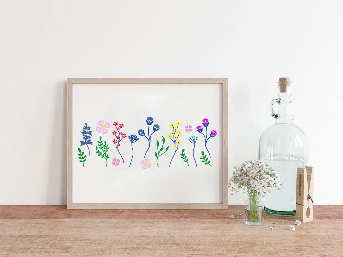 DGAGA Spring Flower Silk Screen Stencils - Self-Adhesive Leaf Stencil for Chalk Paste, Reusable Chalk Mesh Transfers - Perfect for Painting on Wood, Fabric & Garden Decor - DIY Home Crafts & Wall Art Projects