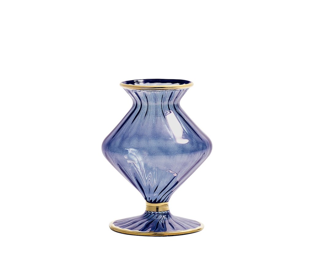 Blue Scallop Bud Vase - Elegant Floral Centerpiece for Weddings, Home Decor & Table Settings