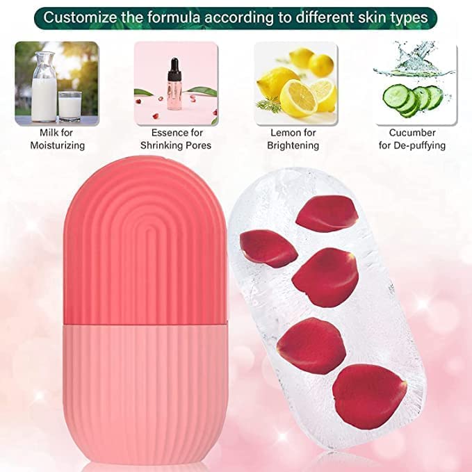 Urban SS Facial Ice Roller for Glowing & Tightened Skin - Reusable Silicone Ice Roller Massager (Pink) | Reduce Puffiness & Dark Circles | Perfect for Morning Routine & Post-Workout Skin Care
