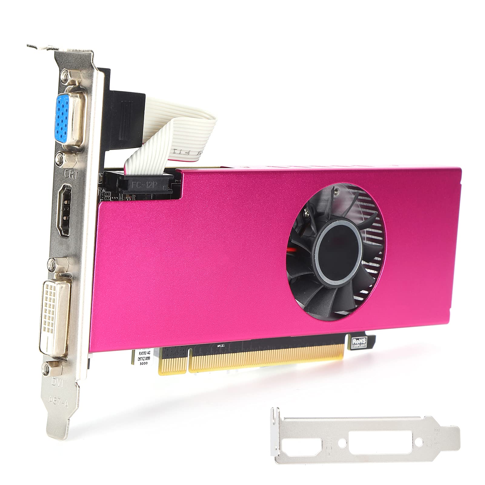 Yeston RX550 4GB GDDR5 Low Profile Graphics Card - 128Bit, DirectX 12, OpenGL 4.5, Single Fan Cooling System - Perfect for Small Form Factor PCs, Home Theater & Office Workstations