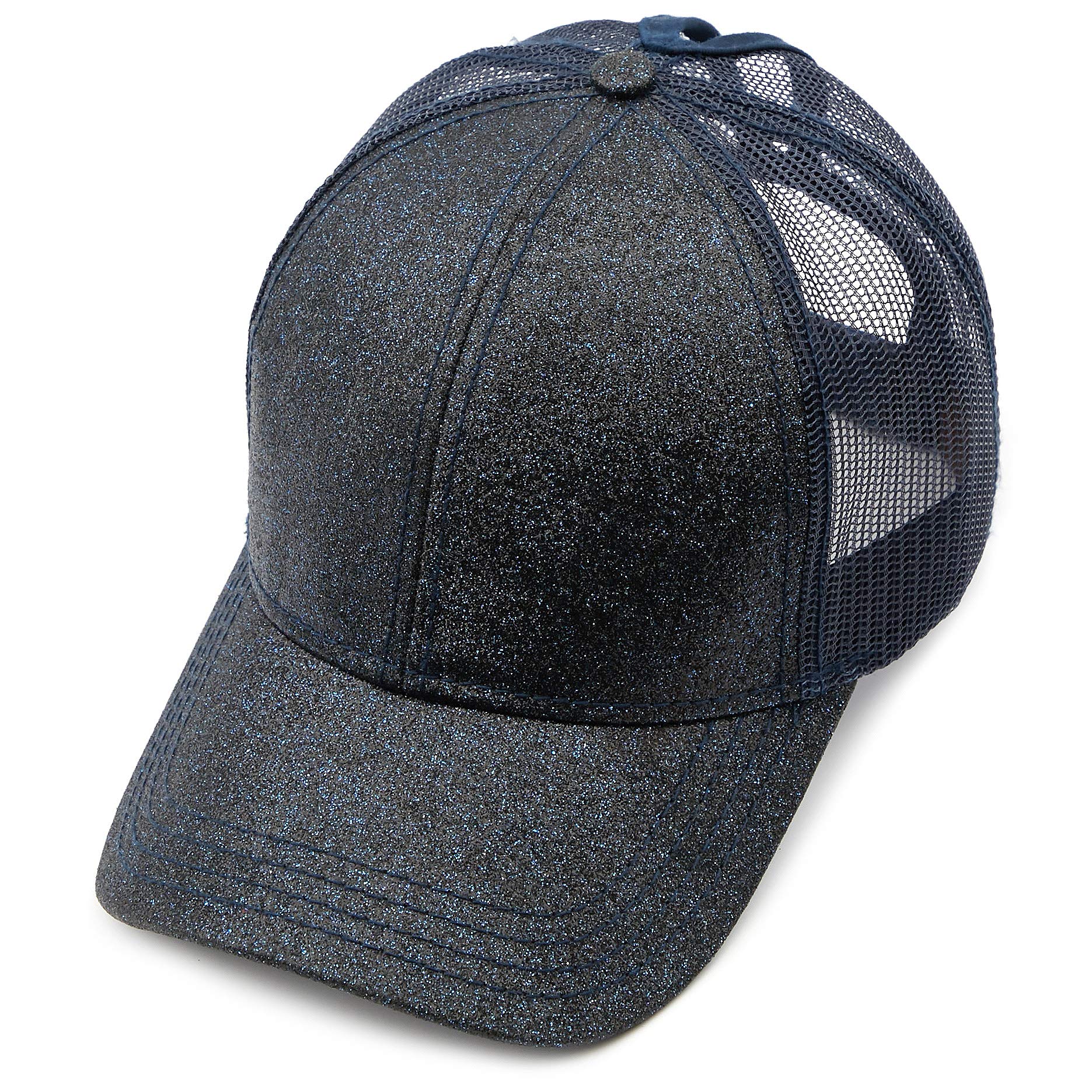 C.C Hats and Scarf Ponytail Baseball Cap for Women - Messy Bun Trucker Hat with Adjustable Strap (BT-6) - Perfect for Running, Gym, Outdoor Sports and Casual Wear