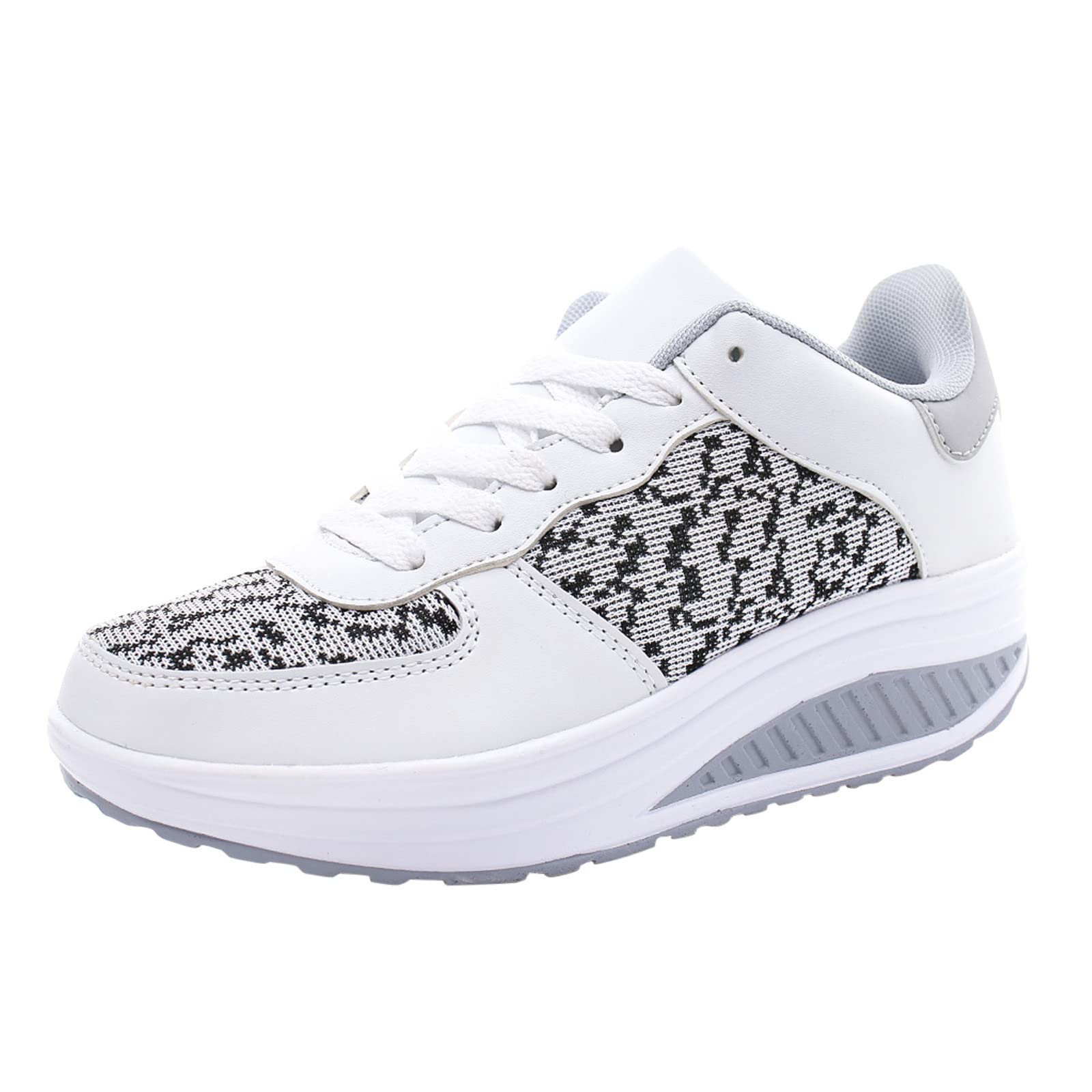 Women's Lace-Up Breathable Mesh Walking Sneakers - Fashion Comfort Wedge Platform Loafers with Heels | Perfect for Casual Wear, Work & Everyday Comfort
