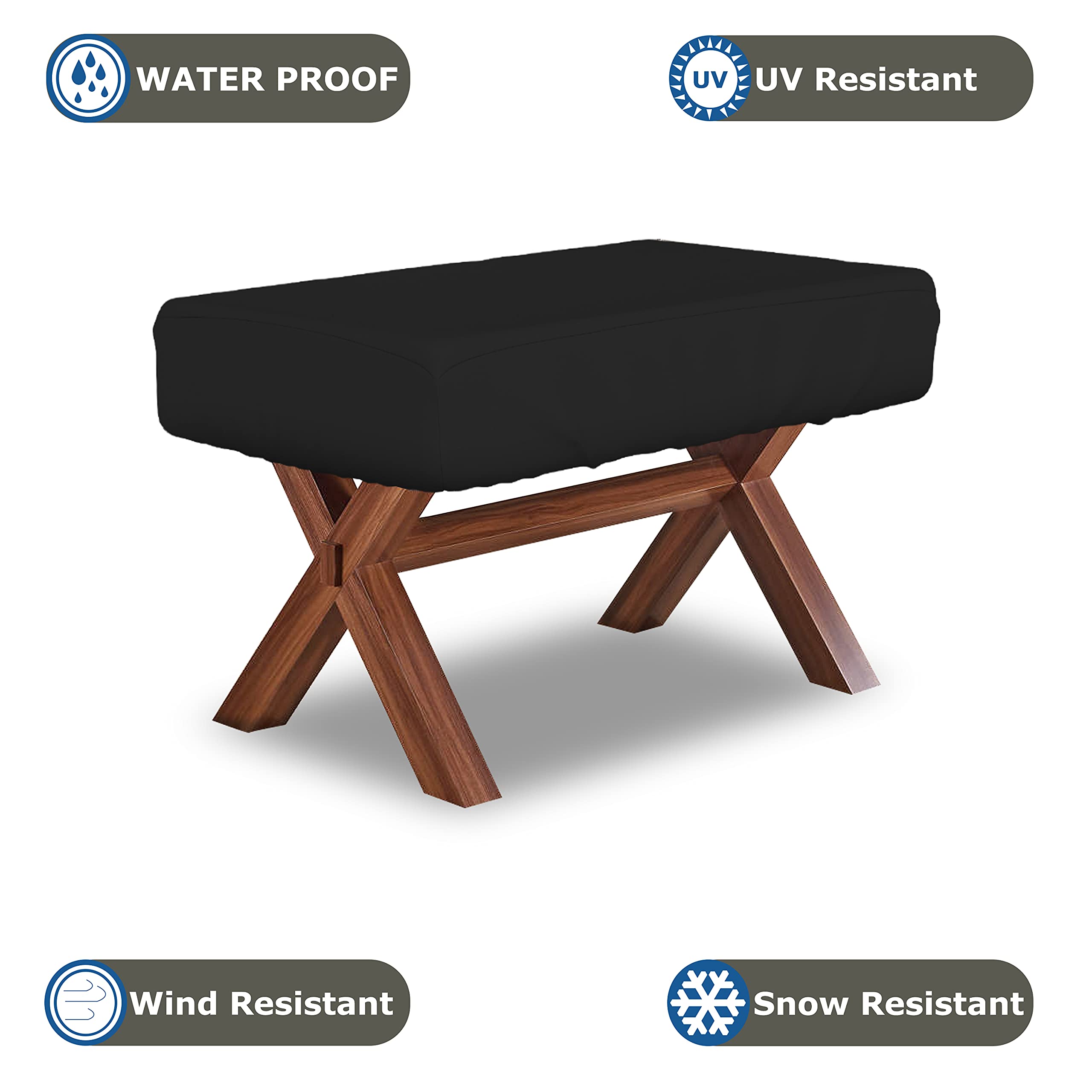 Waterproof Foosball Table Cover 12 Oz - Heavy Duty Weather Resistant Outdoor Game Table Cover with Elastic Edges (56