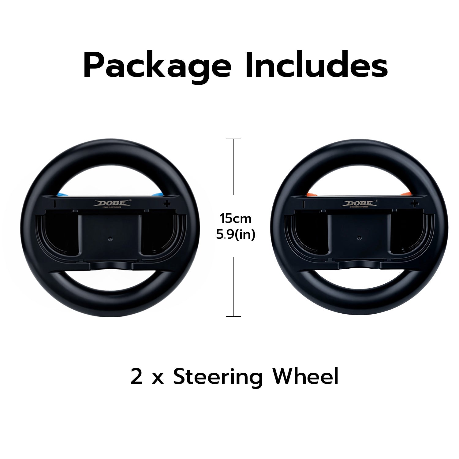DOBE Black Steering Wheel Controller for Nintendo Switch & Joy-Con - Enhanced Gaming Experience for Racing & Sports Games (Model TNS 3196) | Perfect for Mario Kart, Asphalt & Family Game Nights