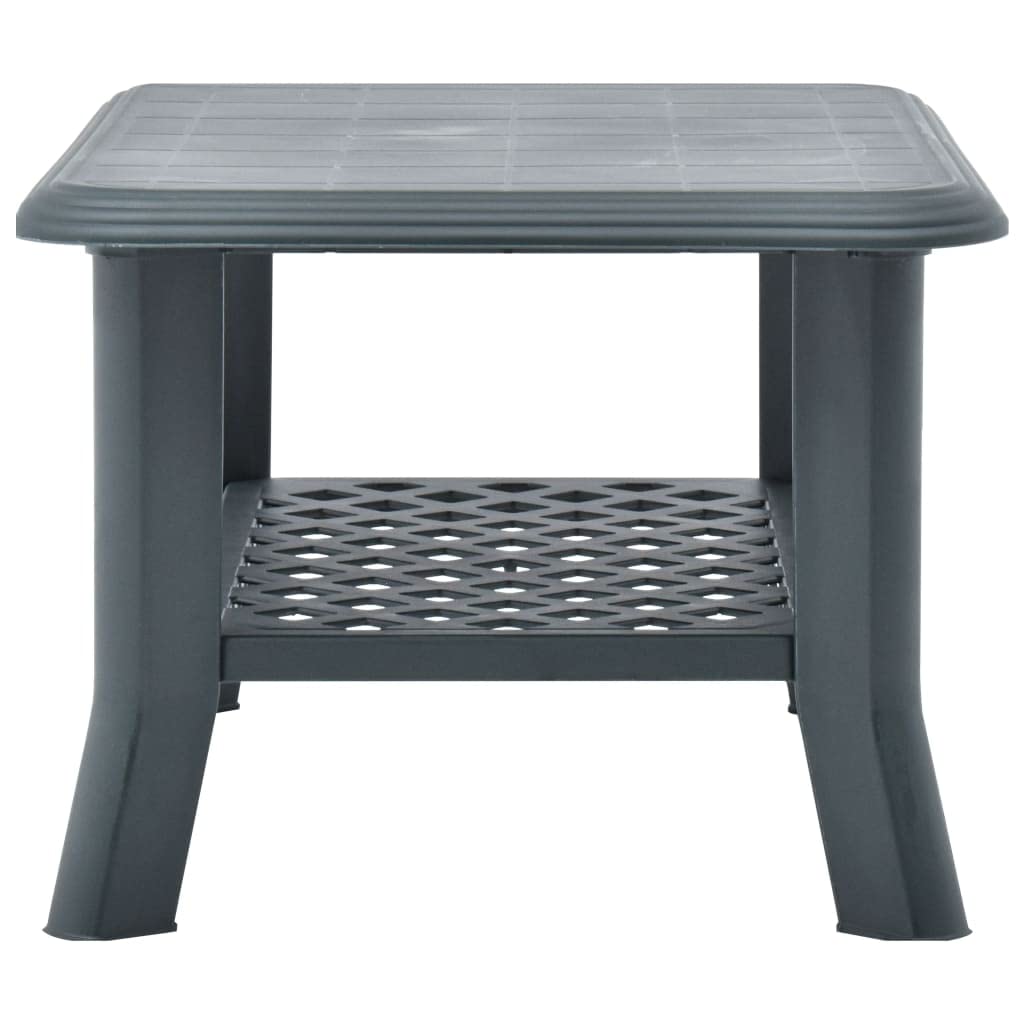 Modern Green Plastic Coffee Table with Storage Shelf - 35.4
