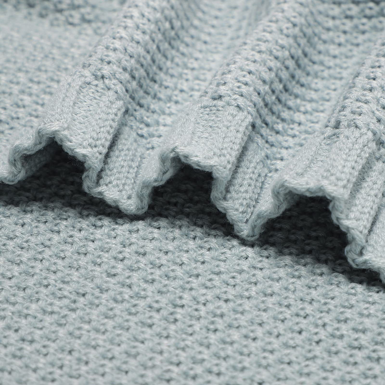 Soft Mimixiong Knitted Baby Blanket for Toddlers - Cozy & Breathable Nursery Blanket for Boys & Girls (Blue) - Perfect for Crib, Stroller, and Snuggling