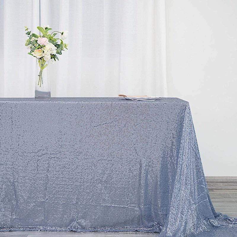 90x156 Inch Sparkling Sequined Rectangular Tablecloth for Wedding, Party, Banquet & Holiday Decor - Elegant Dining Table Cover for Special Occasions