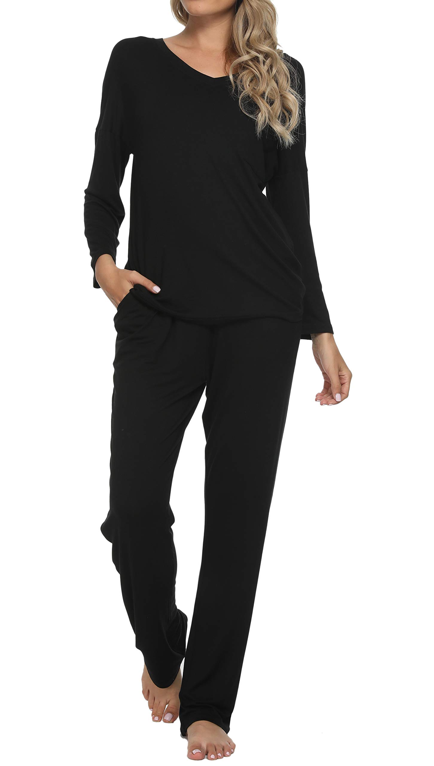 Soft Women's Pajamas Sets - Long Sleeve Sleepwear for Women, Comfortable Nightwear Loungewear (Size M-L) - Perfect for Relaxing at Home, Sleeping, and Lounging